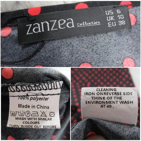 Zanzea Black Red Polkadot Boho Maxi Dresses Women's Size 6 Oversized/Relaxed Fit - Picture 11 of 11